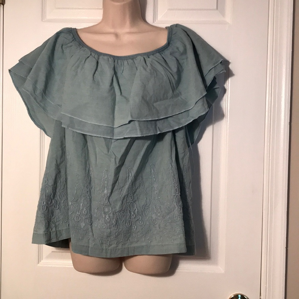 Embroidered cold shoulder top NWT eloquii 22/24